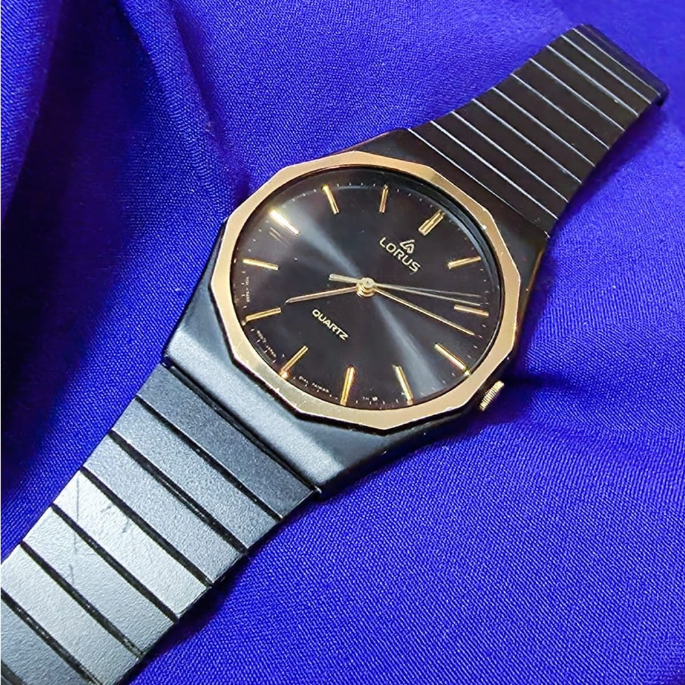 Lorus Vintage Sleek Royal Oak Men's All Black Watch